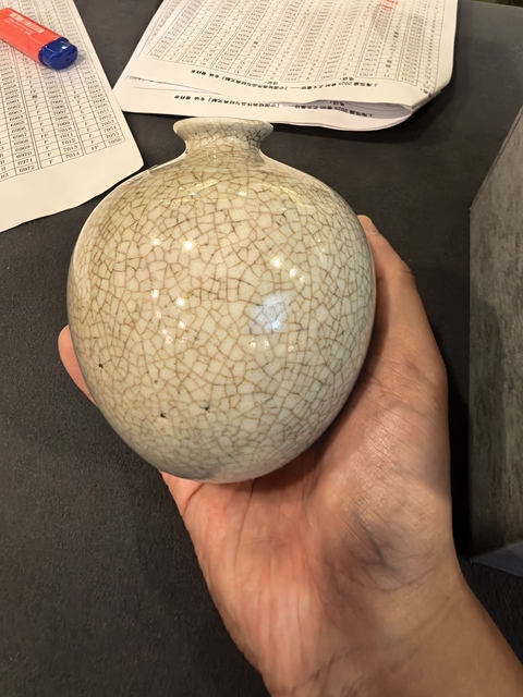 古玩陶瓷哥釉罐真品鑒賞圖