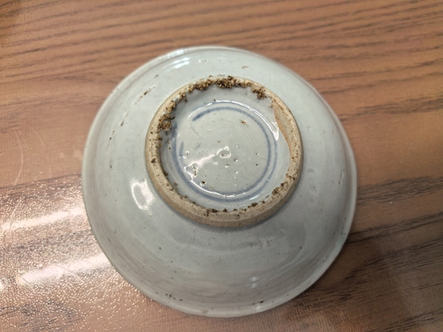 古玩陶瓷晚明青花深腹小盤真品鑒賞圖