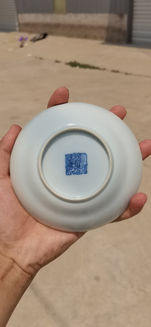 古玩陶瓷青花人物杯碟一套真品鑒賞圖