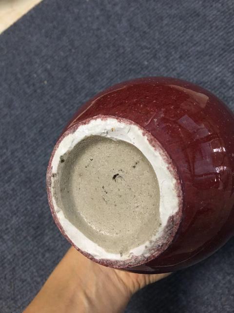 古玩陶瓷鈞紅窯變釉天球瓶真品鑒賞圖