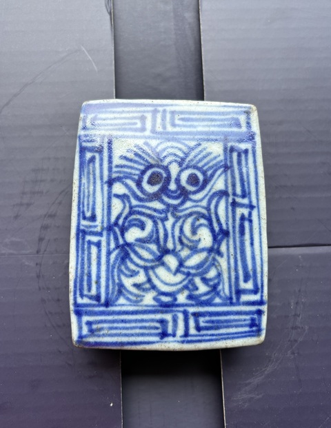 古玩陶瓷青花印泥盒真品鑒賞圖