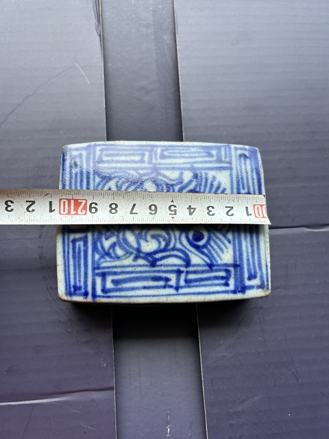 古玩陶瓷青花印泥盒真品鑒賞圖