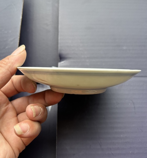 古玩陶瓷團鶴紋青花盤真品鑒賞圖