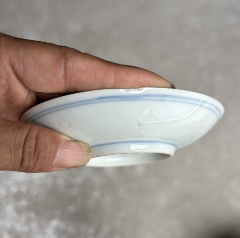 古玩陶瓷晚清 團鶴紋青花盤拍賣，當前價格188元