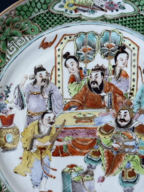 古玩陶瓷人物紋臥足盤真品鑒賞圖