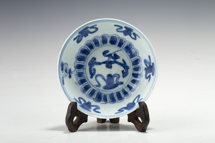 古玩陶瓷明晚·青花雜寶紋筆洗真品鑒賞圖