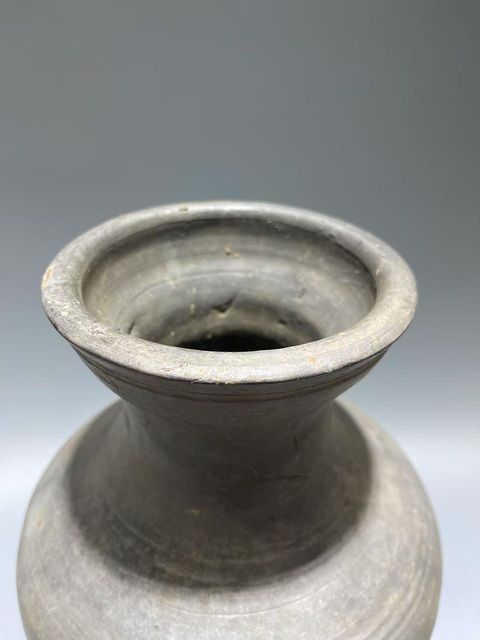 古玩陶瓷漢·灰陶磨光瓶真品鑒賞圖