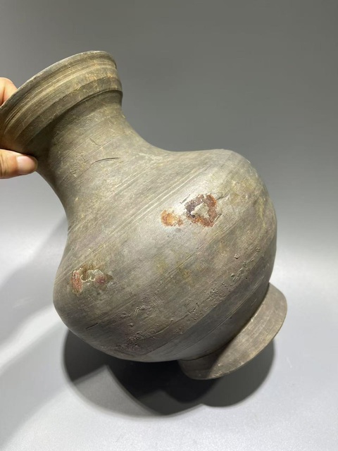古玩陶瓷漢·灰陶磨光瓶真品鑒賞圖