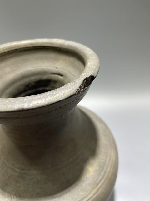 古玩陶瓷漢·灰陶磨光瓶真品鑒賞圖