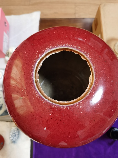 古玩陶瓷鈞紅釉冬瓜罐真品鑒賞圖