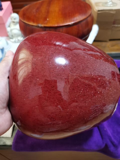 古玩陶瓷鈞紅釉冬瓜罐真品鑒賞圖