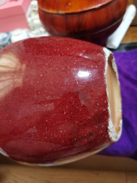 古玩陶瓷鈞紅釉冬瓜罐真品鑒賞圖