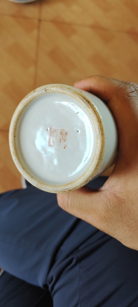 古玩陶瓷粉彩筆筒真品鑒賞圖