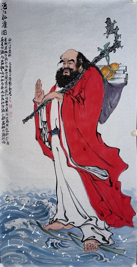 古玩字畫孫布衣達摩渡江拍賣,當前價格100000元