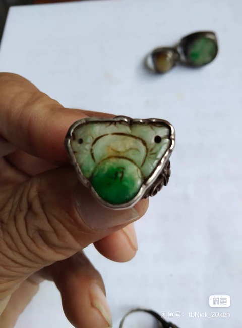 古玩玉器鑲嵌戒指真品鑒賞圖