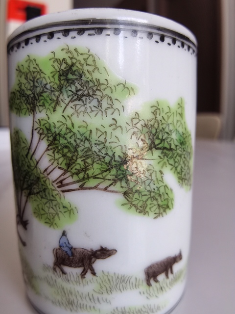 古玩陶瓷粉彩牧牛圖筆筒拍賣,當前價格1680元