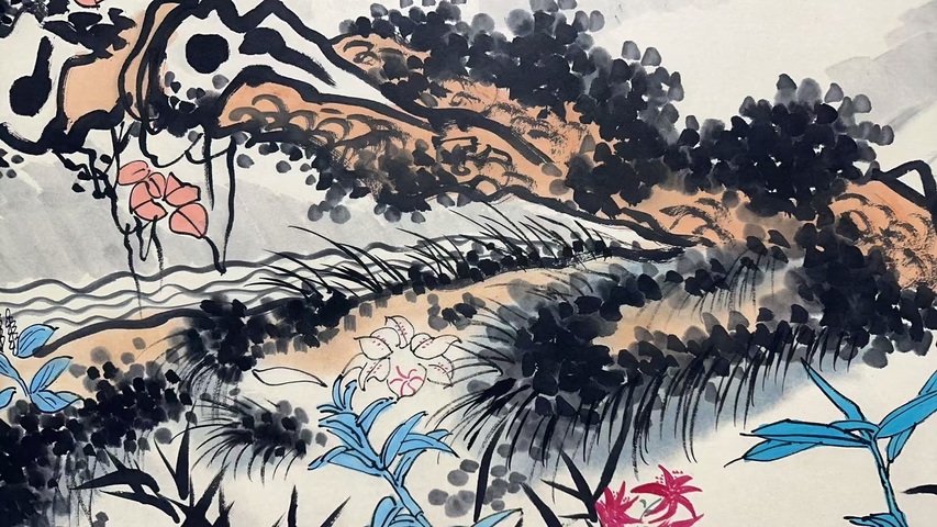古玩字畫王鴻雁松石圖拍賣，當(dāng)前價(jià)格10000元