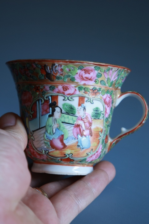 古玩陶瓷廣彩人物紋杯真品鑒賞圖