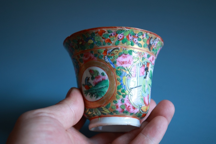 古玩陶瓷廣彩人物紋杯真品鑒賞圖