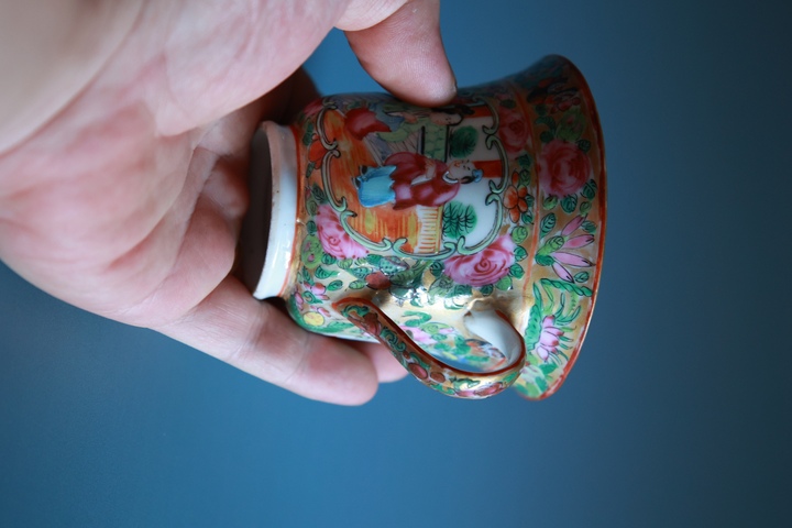 古玩陶瓷廣彩人物紋杯真品鑒賞圖
