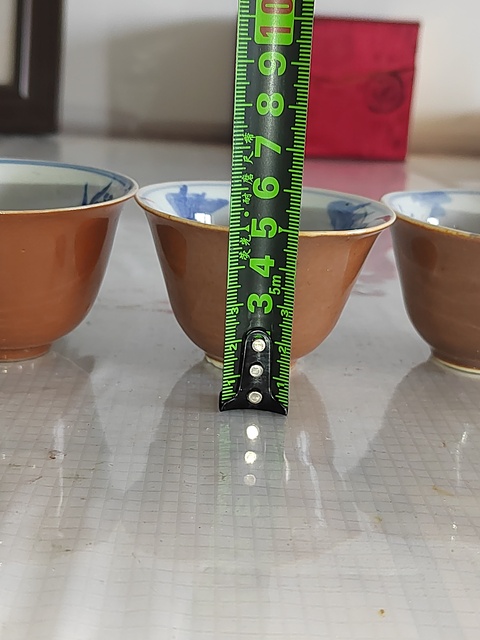 古玩陶瓷外紫金釉內青花杯拍賣,當前價格400元