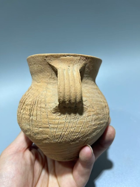 古玩陶瓷齊家文化·紅陶單耳罐拍賣,當(dāng)前價格128元