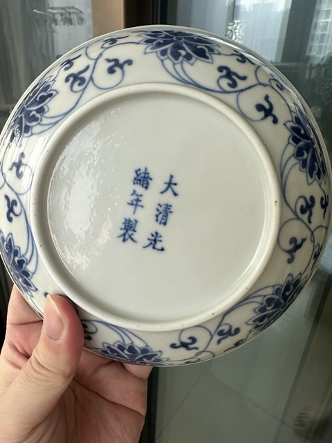 古玩陶瓷青花纏枝花卉紋盤，建議寄到研究院真品鑒賞圖