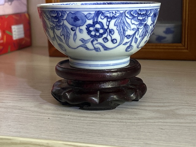 古玩陶瓷清康熙 線描花卉紋青花碗拍賣,當前價格2200元
