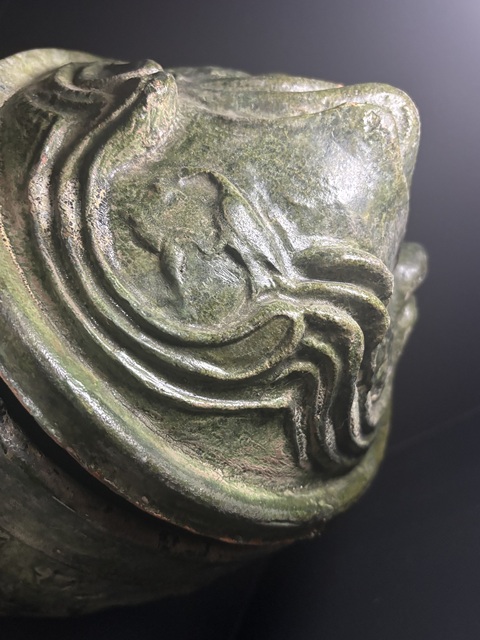 古玩陶瓷漢·綠釉熊足跑獸博山奩拍賣,當前價格9800元