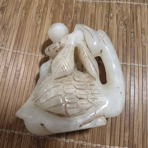 古玩玉器和田玉雕“羲之愛鵝”把件真品鑒賞圖