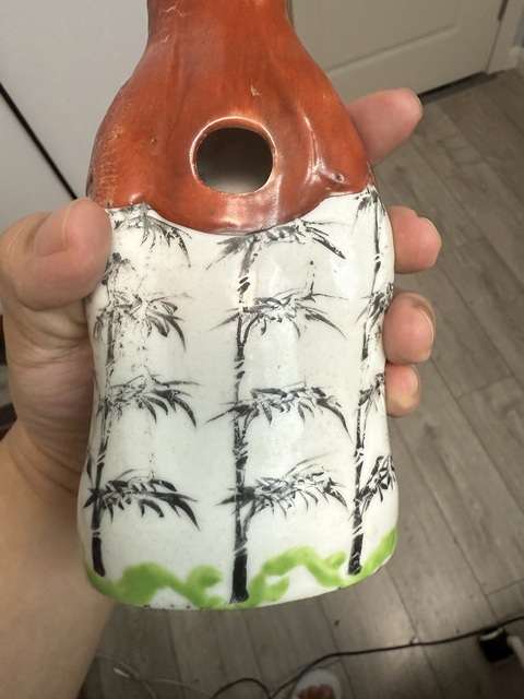 古玩陶瓷清中期 粉彩觀音真品鑒賞圖