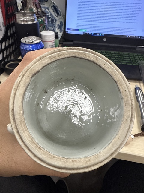 古玩陶瓷青花山水人物紋四系缸真品鑒賞圖