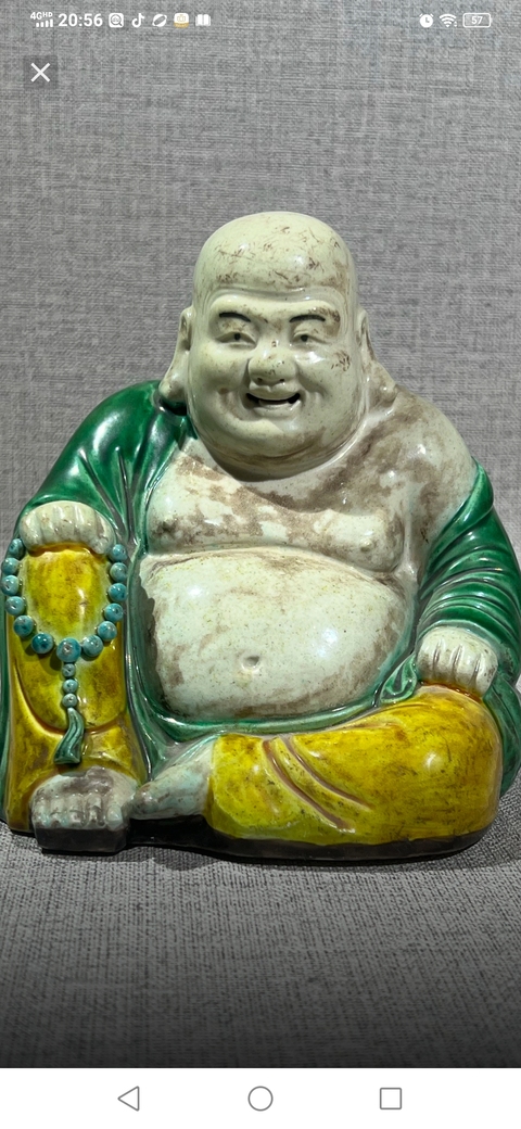 古玩陶瓷彌勒佛塑像真品鑒賞圖