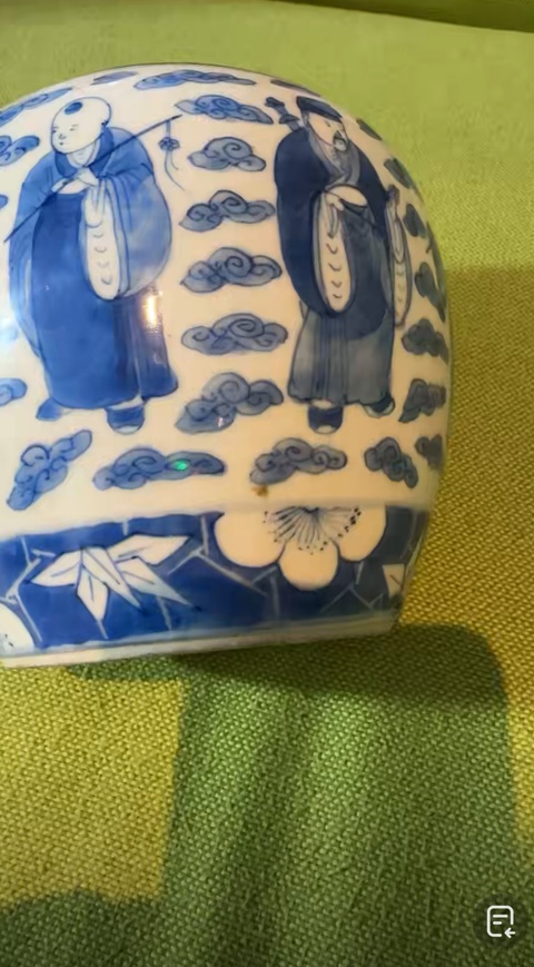 古玩陶瓷八仙圖青花罐真品鑒賞圖