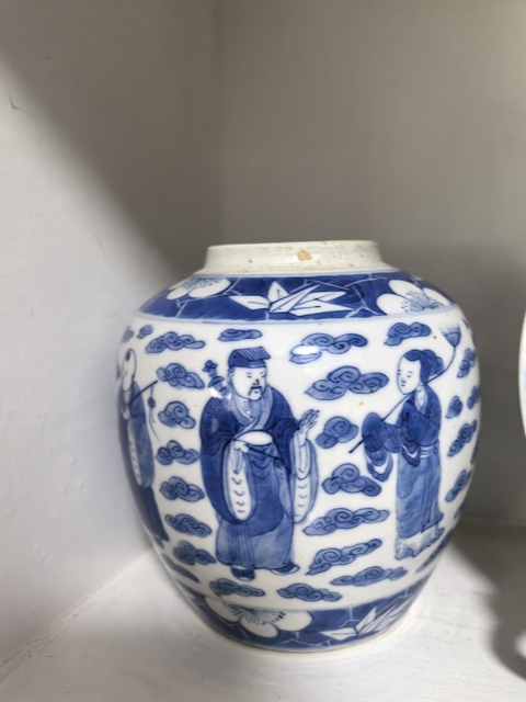 古玩陶瓷八仙圖青花罐真品鑒賞圖