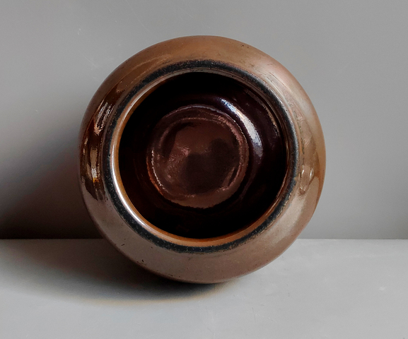 古玩陶瓷紫金釉茶入真品鑒賞圖