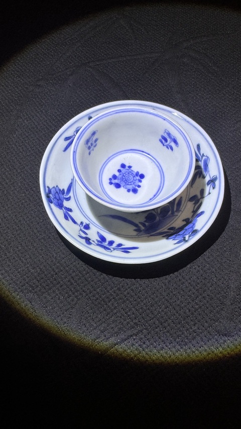 古玩陶瓷康熙青花杯碟真品鑒賞圖
