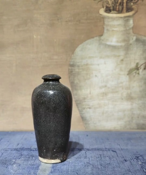古玩陶瓷茶葉末釉小梅瓶真品鑒賞圖