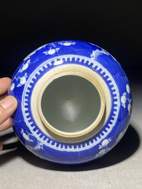 古玩陶瓷晚清青花冰梅罐真品鑒賞圖