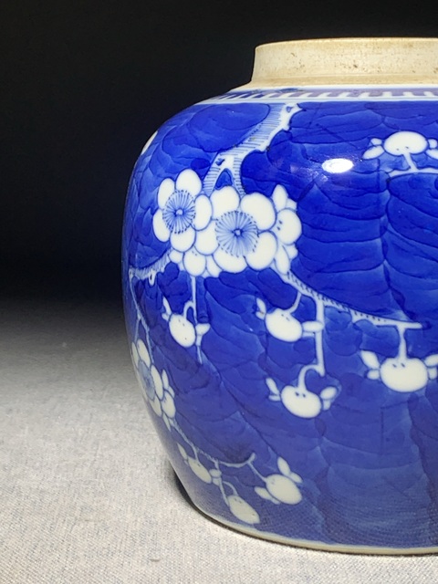 古玩陶瓷晚清青花冰梅罐真品鑒賞圖