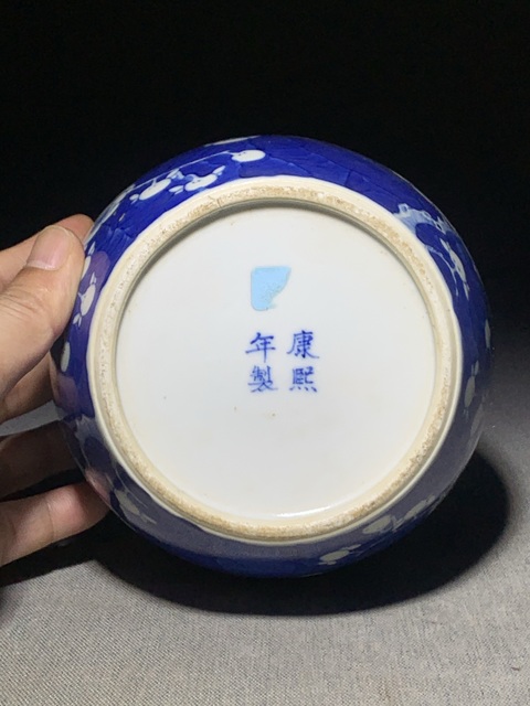 古玩陶瓷晚清青花冰梅罐真品鑒賞圖