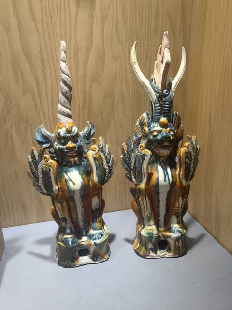 古玩陶瓷唐·三彩掛藍鎮墓獸真品鑒賞圖