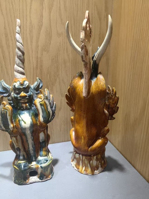 古玩陶瓷唐·三彩掛藍鎮墓獸真品鑒賞圖