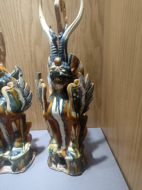 古玩陶瓷唐·三彩掛藍鎮墓獸真品鑒賞圖