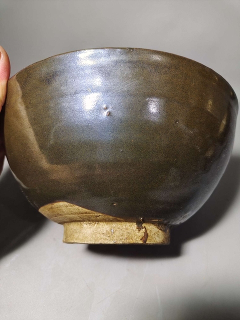 古玩陶瓷磁州窯褐釉茶碗真品鑒賞圖