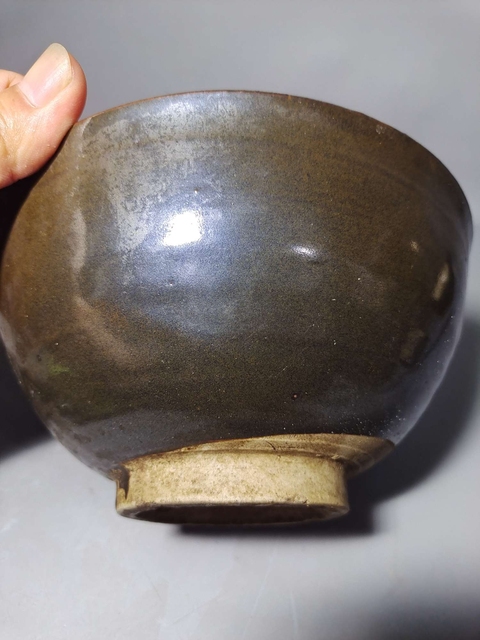 古玩陶瓷磁州窯褐釉茶碗真品鑒賞圖