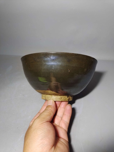 古玩陶瓷磁州窯褐釉茶碗真品鑒賞圖