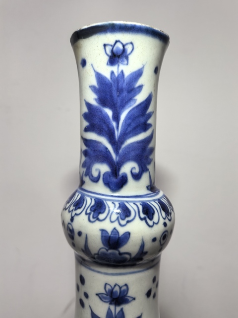 古玩陶瓷崇禎青花人物故事蒜頭瓶拍賣，當前價格59800元