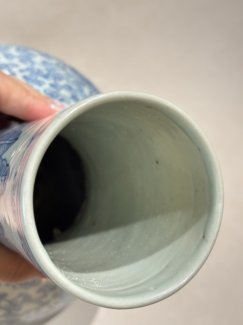 古玩陶瓷青花淡描花卉紋天球瓶拍賣,當前價格18800元