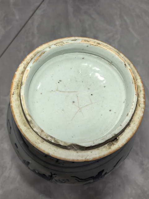 古玩陶瓷崇禎青花人物故事蓮子罐拍賣，當前價格69800元